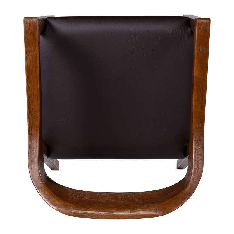 Pemberley Row Faux Leather Brown Dining Arm Chair Rounded Foam Padded Seat 22.25
