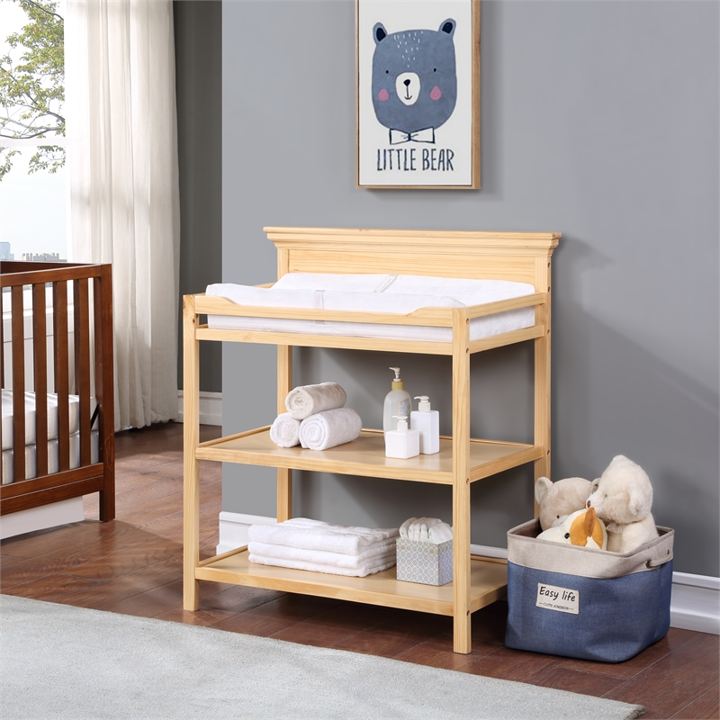 Pemberly Row Universal Traditional Wood Changing Table in Natural