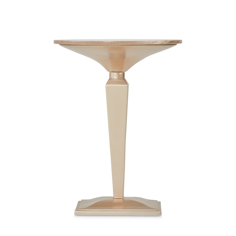 Pemberley Row Wood Chardonnay Tea Table Round Pedestal 18