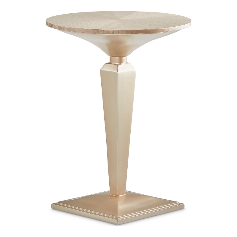 Pemberley Row Wood Chardonnay Tea Table Round Pedestal 18