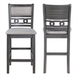 Pemberly Row Solid Wood Gray Counter Chair Set of 2 40.56