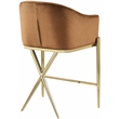 Pemberly Row Contemporary Saddle Velvet Counter Stool in Brown