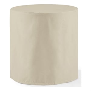 Pemberly Row Round Vinyl Outdoor Bistro Table Furniture Cover in Tan