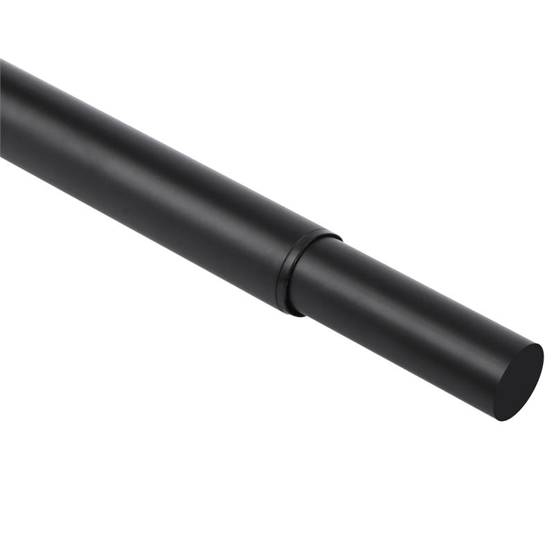 Pemberly Row Stainless Steel 42 to 72in Adjustable Shower Rod in Matte Black