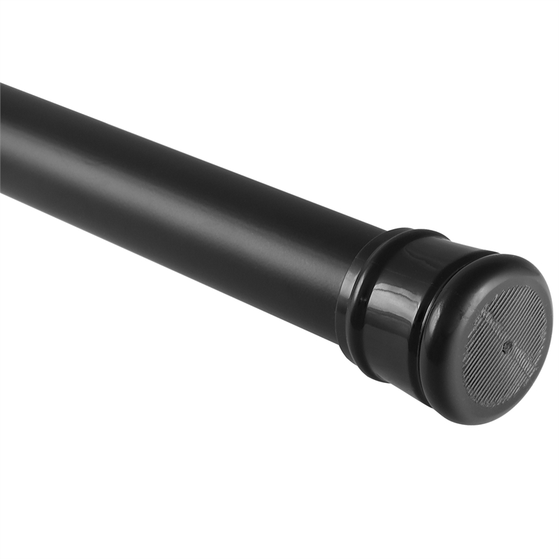 Pemberly Row Stainless Steel 42 to 72in Adjustable Shower Rod in Matte Black