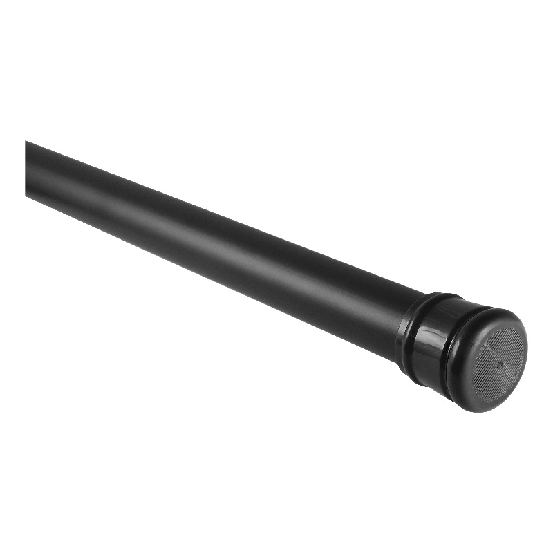 Pemberly Row Stainless Steel 42 to 72in Adjustable Shower Rod in Matte Black