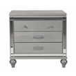Pemberly Row 4-Piece Wood Queen Bedroom Set with Nightstand in Silver