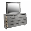Pemberly Row 4-Piece Wood Queen Bedroom Set with Nightstand in Silver