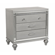 Pemberly Row 4-Piece Wood Queen Bedroom Set with Nightstand in Silver