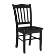 Pemberly Row Farmhouse Rubberwood Dining Chairs in Black (Set of 2)