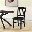 Pemberly Row Farmhouse Rubberwood Dining Chairs in Black (Set of 2)
