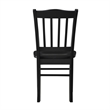 Pemberly Row Farmhouse Rubberwood Dining Chairs in Black (Set of 2)