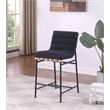 Pemberly Row Black Boucle Fabric Counter Height Chair with Iron Leg Frame
