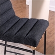 Pemberly Row Black Boucle Fabric Counter Height Chair with Iron Leg Frame