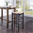 Pemberly Row Square Rush Bar Height Backless Bar Stool - Black
