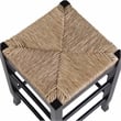 Pemberly Row Square Rush Bar Height Backless Bar Stool - Black