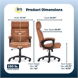 Pemberly Row Executive Big & Tall Ergonomic Office Chair Bonded Leather Cognac