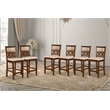 Pemberly Row Transitional Solid Wood Counter Chair in Cherry (Set of 6)