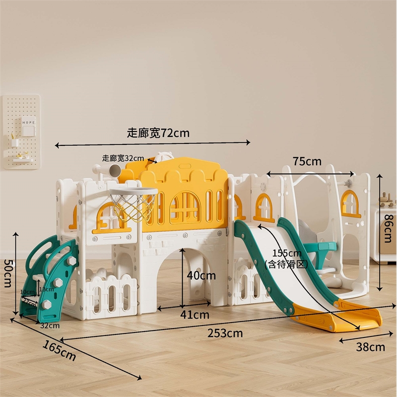 Pemberly Row 10 in 1 Toddler Kids Slide Swing Outdoor and Indoor Play set