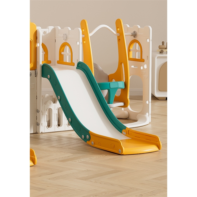 Pemberly Row 10 in 1 Toddler Kids Slide Swing Outdoor and Indoor Play set