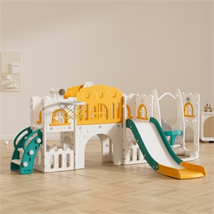 Pemberly Row 10 in 1 Toddler Kids Slide Swing Outdoor and Indoor Play set