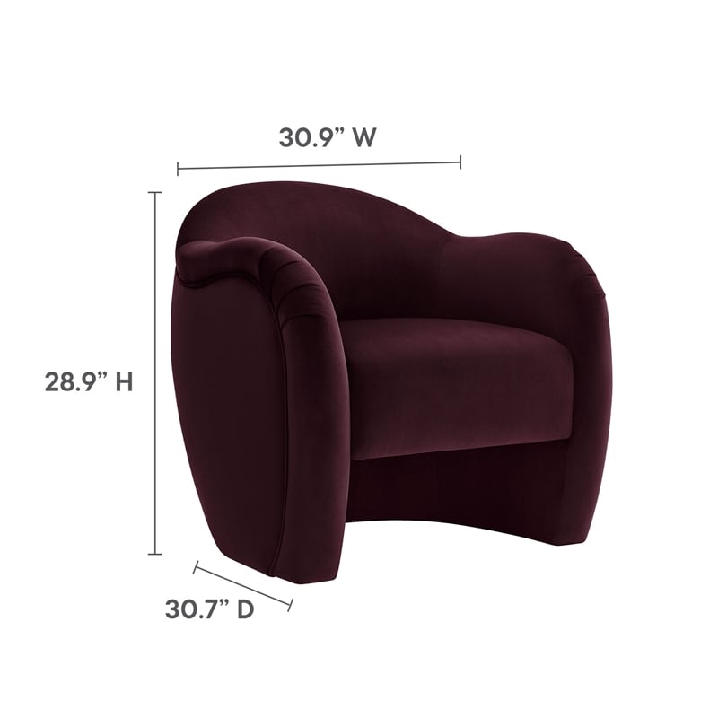 Pemberly Row Contemporary Wood Accent Chair in Mulberry Finish