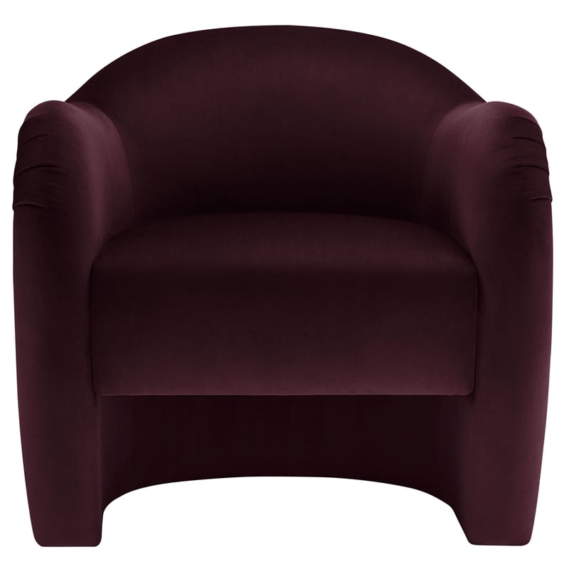 Pemberly Row Contemporary Wood Accent Chair in Mulberry Finish