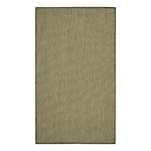 Pemberly Row Contemporary Courtyard 2' x 3' Green Fabric Area Rug