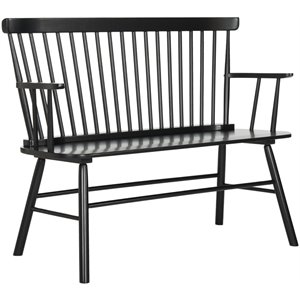 Pemberley Row Wood Black Settee Rectangular Contemporary Unassembled