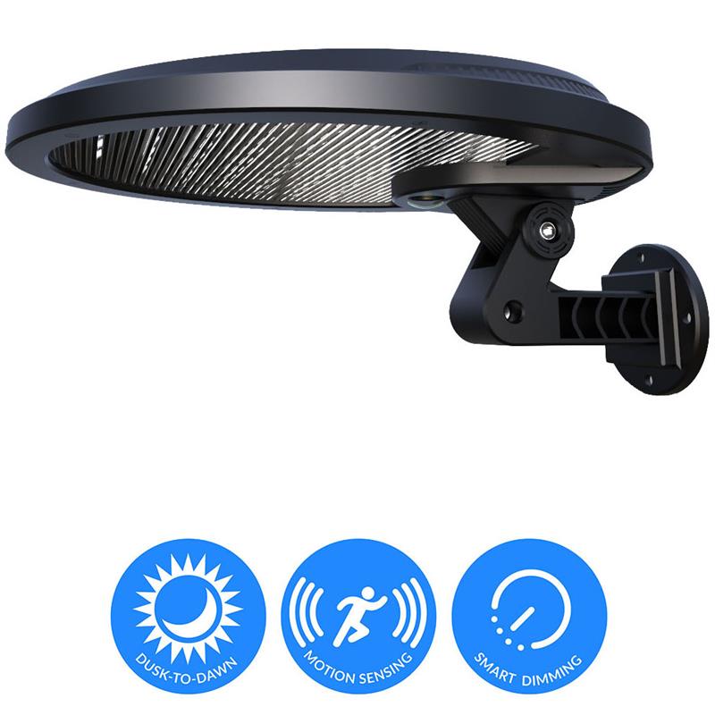 Pemberly Row Motion Activated Outdoor LED Solar Security Floodlight in Black