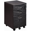 Pemberly Row Contemporary 3 Drawer Mobile File Cabinet in Espresso