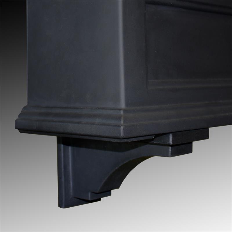 Pemberly Row Traditional Plastic Decorative Brackets in Black (Set of 2)