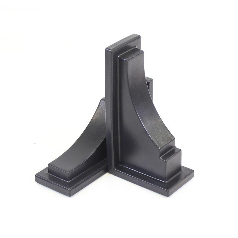 Pemberly Row Traditional Plastic Decorative Brackets in Black (Set of 2)