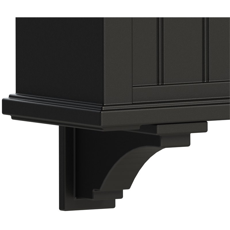 Pemberly Row Traditional Plastic Decorative Brackets in Black (Set of 2)