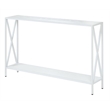 Pemberly Row Console Table in White Wood Finish and Metal Frame