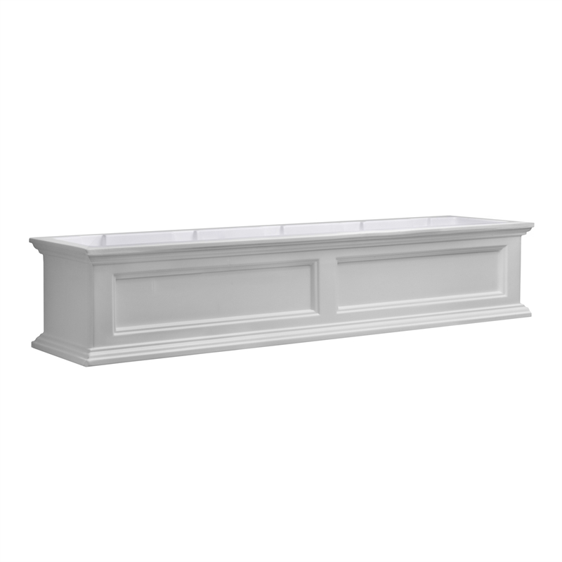 Pemberley Row Polyethylene White Window Box Rectangular Weatherproof 60
