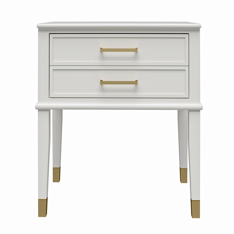 Pemberly Row Engineered Wood Contemporary End Table in White