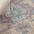 Pemberly Row 6' x 9' White and Pink Fabric Vintage Area Rug (6' x 9')
