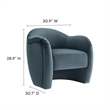 Pemberly Row Contemporary Wood Accent Chair in Cadet Blue Finish