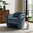 Pemberly Row Contemporary Wood Accent Chair in Cadet Blue Finish