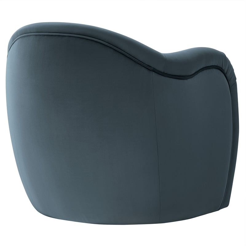 Pemberly Row Contemporary Wood Accent Chair in Cadet Blue Finish