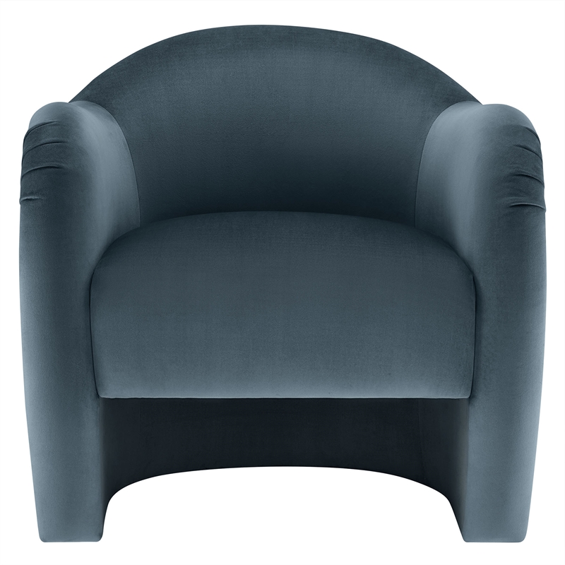 Pemberly Row Contemporary Wood Accent Chair in Cadet Blue Finish