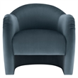 Pemberly Row Contemporary Wood Accent Chair in Cadet Blue Finish