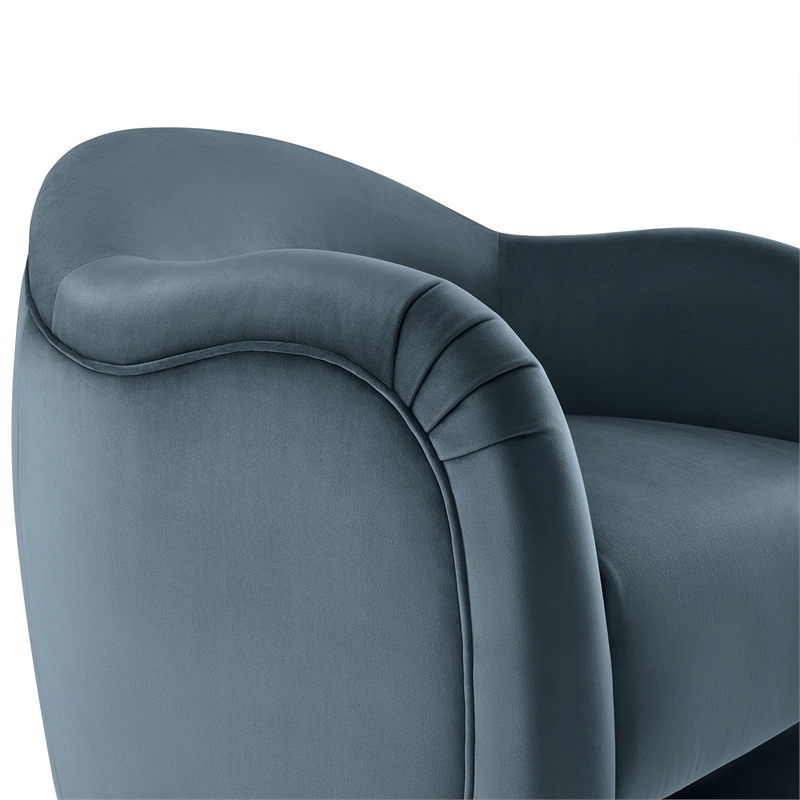 Pemberly Row Contemporary Wood Accent Chair in Cadet Blue Finish