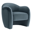 Pemberly Row Contemporary Wood Accent Chair in Cadet Blue Finish