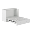 Pemberly Row Full Solid Wood Murphy Bed Chest with Built-In Charger in White