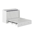 Pemberly Row Full Solid Wood Murphy Bed Chest with Built-In Charger in White