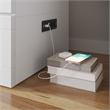 Pemberly Row Full Solid Wood Murphy Bed Chest with Built-In Charger in White