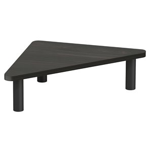 Pemberly Row Turn-N-Tube Wood Corner Monitor Riser Stand in Espresso/Black