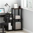 Pemberly Row Engineered Wood Simplistic End Table in Walnut/Black (Set of 2)